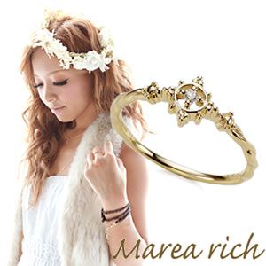 Marea rich（マレアリッチ） K10 マリンモチーフリング ゴールド×ダイヤモンド 10号 10KJ-13