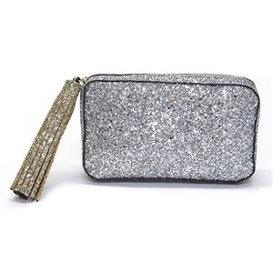 Anya Hindmarch（アニヤハインドマーチ） TWINKLE IN GLITTER TWO TONE ラメ入りグリッター・クラッチバッグ ハンドポーチ シルバー／ゴールド 50509257 27280 Silver