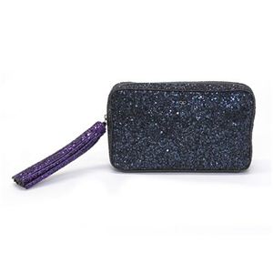 Anya Hindmarch（アニヤハインドマーチ） TWINKLE IN GLITTER TWO TONE ラメ入りグリッター・クラッチバッグ ハンドポーチ ダークネイビー／パープル 50509257 27440 Midnight