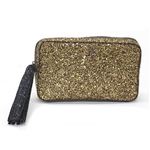 Anya Hindmarch（アニヤハインドマーチ） TWINKLE IN GLITTER TWO TONE ラメ入りグリッター・クラッチバッグ ハンドポーチ ゴールド／ダークネイビー 50509257 27426 Halo and Coal