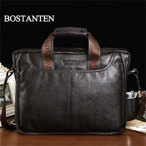 BOSTANTEN高級本革（牛革） ビジネスバック ショルダーバック<br>鞄 b10023 【ブラウン】 A4収納 2way<br>軽量 ボディバッグ メンズバック 斜め掛けバッグ