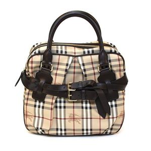 Burberry（バーバリー） MEDIUM BOWDEN ボストンバッグ クラシックチェック×チョコレート 3763795 CHOCOLATE