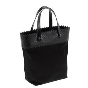 BOTTEGA VENETA（ボッテガヴェネタ） イントレチャート×キャンバス ショルダートートバッグ ブラック 284127-VQ056 1000