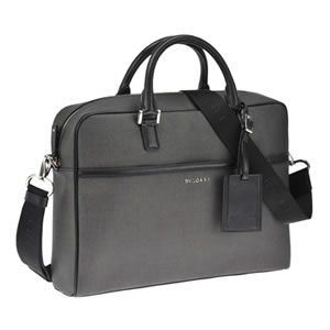 Bvlgari（ブルガリ） WEEKEND ウィークエンド メンズ ビジネスバッグ ブリーフケース ダークグレー×ブラック 32537 CANVAS／BLK