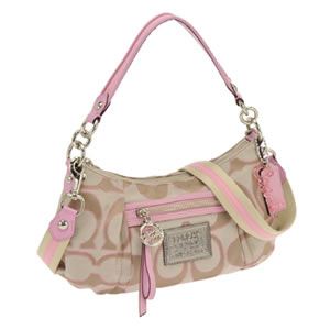 Coach（コーチ） POPPY ポピー シグネチャー サティーン ルレックス 2WAY ショルダーバッグ ライトカーキ×ピンク 16293 SN7Z1