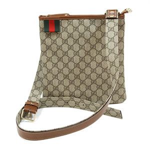 Gucci（グッチ） GGプラス ウェビングライン ウェブループ付 メッセンジャーバッグ クロスボディ ベージュ／ライトブラウン 246413 FCIXG 8527