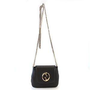 Gucci（グッチ） GUCCI 1973 ダブルGディテール カーフ チェーン・ショルダーバッグ スモール ブラック 251821 A7M0T 1000
