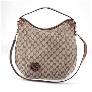 Gucci（グッチ） BRICK LANE オリジナルGG インターロッキングG ショルダーストラップ付 ハンドバッグ ベージュ／ライトブラウン 296890 F6BMG 8526