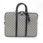 Gucci（グッチ） GGプラス メンズ 南京錠付 ブリーフケース ビジネスバッグ ベージュ／ネイビー 201480 FP47N 4075