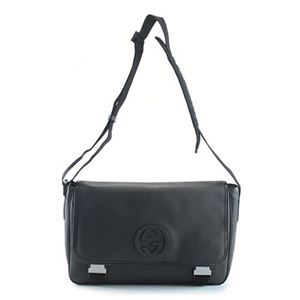 Gucci（グッチ） インターロッキングGディテール PVC ショルダーバッグ メッセンジャー ナナメ掛け ブラック 223661 FJG6X 1000