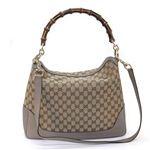 Gucci（グッチ） DIANA バンブーディテール ファブリック バンブーハンドル ショルダーバッグ ベージュ／グレー 282315 FWCGG 8657