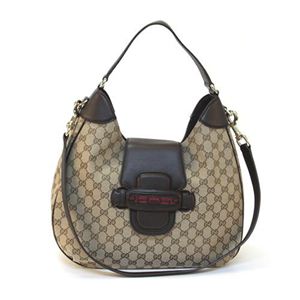 Gucci（グッチ） DRESSAGE オリジナルGG Gホースビット＆ウェブ 2WAY ショルダーバッグ ベージュ／ダークブラウン 296851 F4CKG 9791