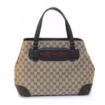 Gucci（グッチ） DRESSAGE オリジナルGG Gホースビット＆ウェブ トートバッグ ミディアム ベージュ／ダークブラウン 296850 F4CKG 9791