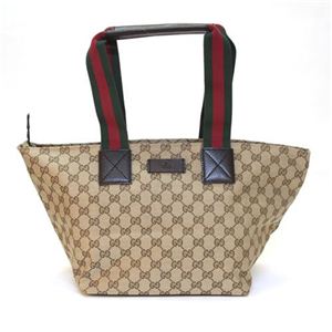 Gucci（グッチ） オリジナルGG ウェブ ショルダー・トートバッグ ベージュ／ダークブラウン 131230 F4F5R 9791