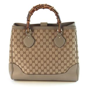 Gucci（グッチ） DIANA バンブーディテール オリジナルGG バンブーハンドル トートバッグ ミディアム ベージュ／グレー 282317 FWCGG 8657