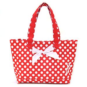 ジェシースティール リボン付 トートバッグ ショッピングバッグ Red＆White Polka Dot ドット柄 レッド×ホワイト 810-JS-94R