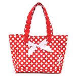 ジェシースティール リボン付 トートバッグ ショッピングバッグ Red＆White Polka Dot ドット柄 レッド×ホワイト 810-JS-94R