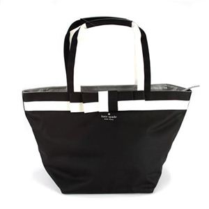 KATE SPADE（ケイトスペード） BARROW STREET ANABEL リボンモチーフ ショルダー・トートバッグ ブラック／ホワイト PXRU2943 1 BLACK