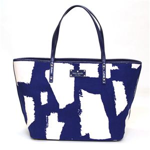 KATE SPADE（ケイトスペード） Art Noir SMALL COAL ランダムペイントアート トートバッグ ロイヤルコバルトブルー／ホワイト PXRU3692 937 ROYALCOBALT／CEMENT