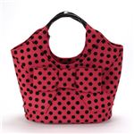 KATE SPADE（ケイトスペード） Pilgrim Hill LARGE TATE ポルカドット＆リボン トートバッグ レッド×ブラック PXRU3761 600 Red