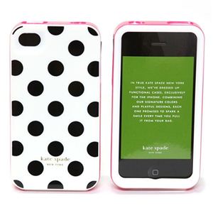 KATE SPADE（ケイトスペード） iPhone4／4S 専用ケース ハードカバー LA PAVILLION DOT ドット柄 ホワイト／ブラック／ピンク PSRU0488 88 WHITE／BLACK／PINK