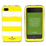 KATE SPADE（ケイトスペード） iPhone4／4S 専用ケース ハードカバー RUGBY STRIPE ボーダー柄 イエロー／ホワイト PSRU0670 705 YWL／WHT