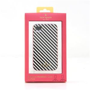 KATE SPADE（ケイトスペード） iPhone4／4S 専用ケース ハードカバー DIAGONAL HARRISON STRIPE 斜めストライプ ブラック／ホワイト／レッド PSRU0777 33