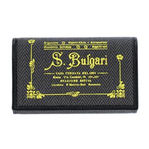 Bvlgari（ブルガリ） COLLEZIONE1910 コレッツォーネ ロゴプリント 6連キーケース ブラック／イエロー 32438 CANVAS／BLK