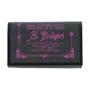 Bvlgari（ブルガリ） COLLEZIONE1910 コレッツォーネ ロゴプリント 6連キーケース ブラック／ピンク 32439 CANVAS／BLK