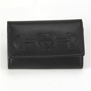 Gucci（グッチ） DRESSAGE カーフ Gホースビット 6連キーケース ブラック 295598 BGH0N 1000