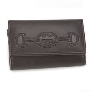 Gucci（グッチ） DRESSAGE カーフ Gホースビット 6連キーケース ダークブラウン 295598 BGH0N 2140