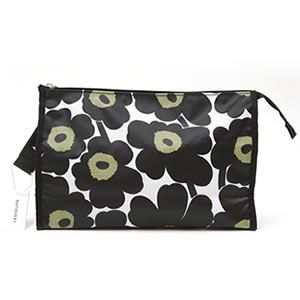 marimekko（マリメッコ） MINI-UNIKKO MEDIA HIPAUS ミニウニッコ柄 マルチポーチ トラベルケース ラージサイズ ホワイト×ブラック 24494 30 white／black