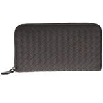 BOTTEGA VENETA（ボッテガヴェネタ） イントレチャート ラウンドファスナー長財布 カウレザー ダークブラウン 114076-V4651 2040