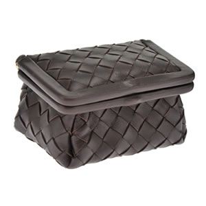 BOTTEGA VENETA（ボッテガヴェネタ） イントレチャート ミラー付 コスメケース 小物入れ ダークブラウン 196308-V0013 2040