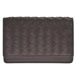 BOTTEGA VENETA（ボッテガヴェネタ） イントレチャート カードケース 名刺入れ ラムレザー ダークブラウン 133945-V001U 2040