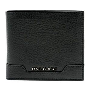 Bvlgari（ブルガリ） URBAN アーバン 小銭入れ付 二つ折り財布 カーフ ブラック 33403 GRAIN／BLK - 拡大画像