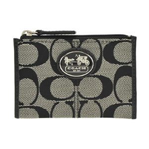 Coach（コーチ） サットン シグネチャー ミニスキニー コインケース 小銭入れ ブラック／ホワイト 43967 SBWBK