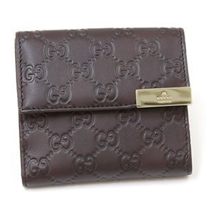 Gucci（グッチ） グッチシマ BLAZON DICE Wホック 二つ折り財布 チョコレート 257015 AA61G 2019