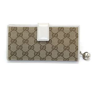 Gucci（グッチ） GGファブリック インターロッキングGディテール Wホック 二つ折り長財布 ベージュ／オフホワイト 233024 F4C7N 9761