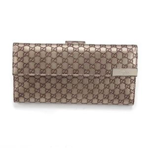 Gucci（グッチ） マイクログッチシマ DICE Wホック 二つ折り長財布 シャンパンゴールド 257012 AW12G 9504