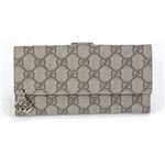 Gucci（グッチ） GGプラス GGチャーム付 Wホック 二つ折り 長財布 ベージュ／ココア 212104 FN0AG 9768