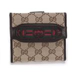 Gucci（グッチ） オリジナルGG インターロッキングGホースビット ウェブ Wホック 二つ折り財布 ベージュ／ブラウン 295352 F4CKG 9791