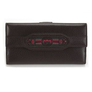 Gucci（グッチ） インターロッキングGホースビット ウェブ Wホック 二つ折り長財布 カーフ ブラウン 295351 A7MAG 2061