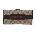 Gucci（グッチ） オリジナルGG インターロッキングGホースビット ウェブ Wホック 二つ折り長財布 ベージュ／ブラウン 295351 F4CKG 9791