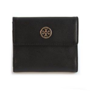 TORY BURCH（トリーバーチ） ROBINSON ロビンソン 定期入れ付 Wホック 二つ折り財布 ブラック 32129080 1 BLACK