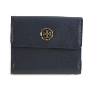 TORY BURCH（トリーバーチ） ROBINSON ロビンソン 定期入れ付 Wホック 二つ折り財布 ネイビー 32129080 409 FRENCH NAVY
