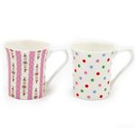 CATH KIDSTON（キャスキッドソン） Royale Mug Two Sets ローヤルマグカップ ギフトBOX入り 2個セット Pastel Flowers Pink ＆ Spot パステルフラワーズ ピンク＆スポット 220ml CKSO00011