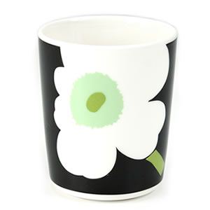 marimekko（マリメッコ） UNIKKO LATTEMUG ウニッコ柄 ラテマグ マグカップ 250ml ブラック×ホワイト 64080-910 BK／WH