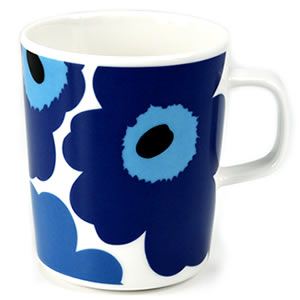 marimekko（マリメッコ） UNIKKO MUG ウニッコ柄 マグカップ 250ml ホワイト×ブルー 63431-017 WH／BL