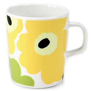 marimekko（マリメッコ） UNIKKO MUG ウニッコ柄 マグカップ 250ml ホワイト×ライム（イエロー） 63431-020 WH／LIME